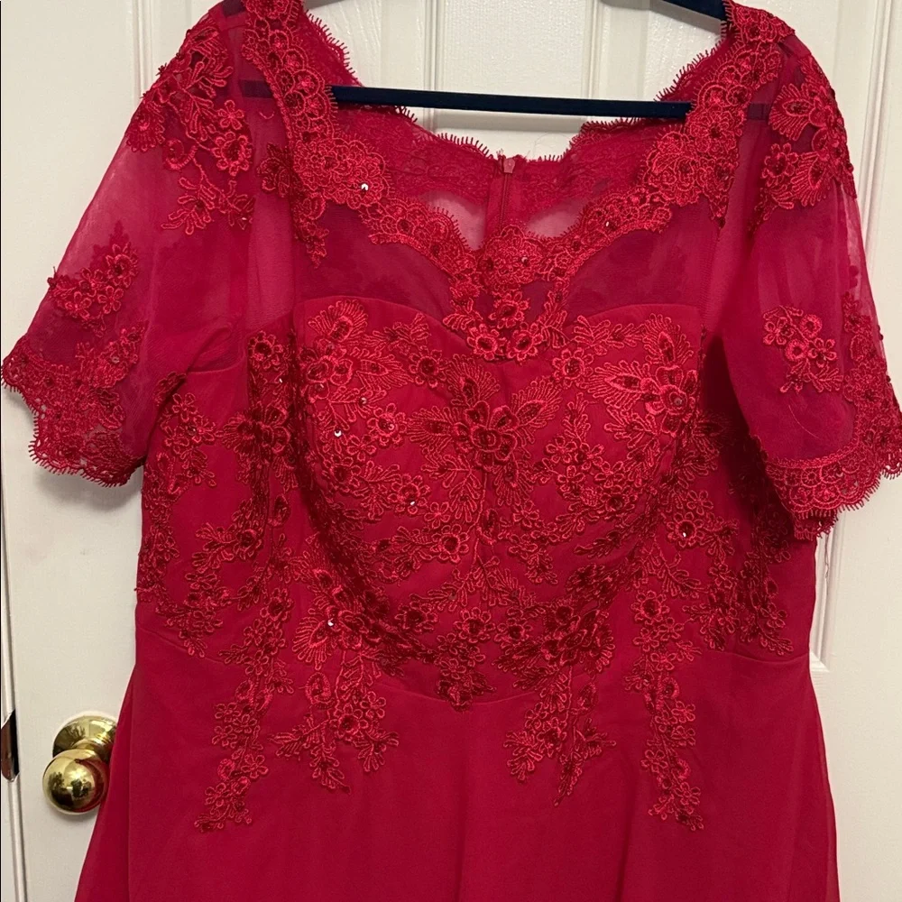 Chic Red Lace Evening Dress - NWOT - Picture 6 of 6